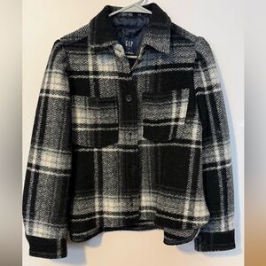 GAP Black and Gray Plaid Jacket